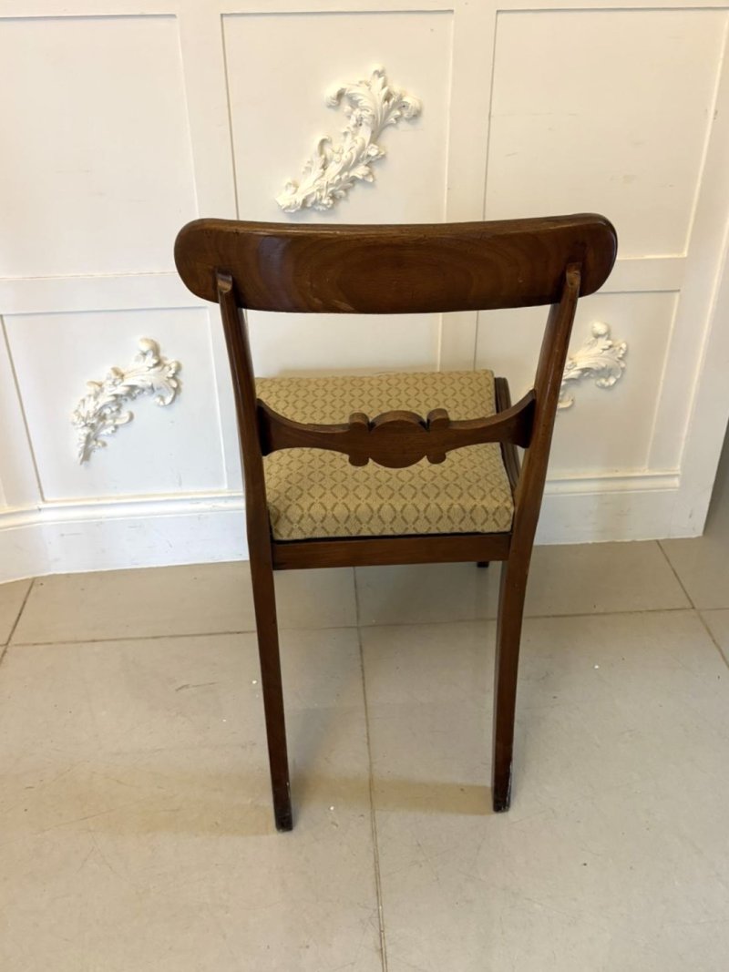 Pair of Antique Regency Carved Figured Mahogany Side Chairs - Image 4